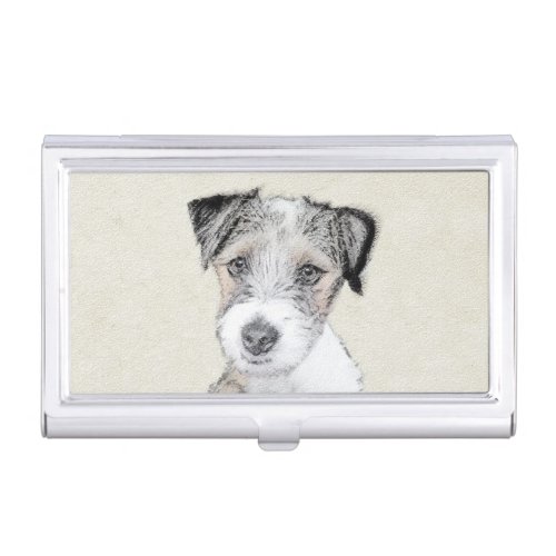 Russell Terrier Rough Painting _ Original Dog Art Case For Business Cards
