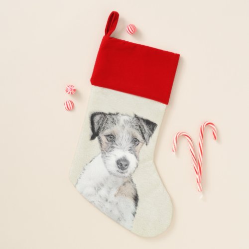 Russell Terrier Rough Painting _ Original Dog Art Christmas Stocking