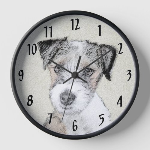 Russell Terrier Rough Painting _ Original Dog Art Clock