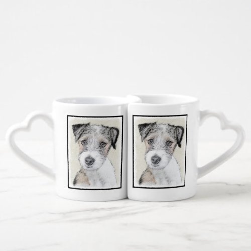 Russell Terrier Rough Painting _ Original Dog Art Coffee Mug Set