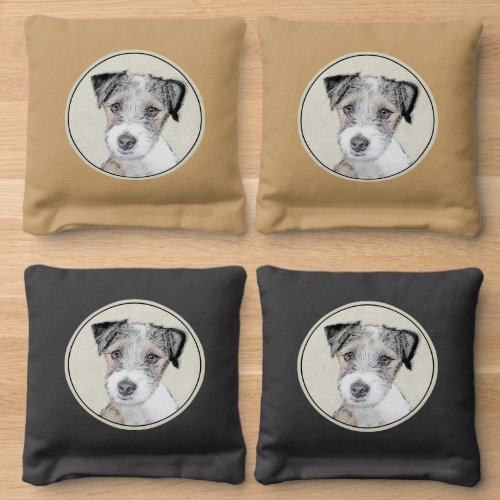 Russell Terrier Rough Painting _ Original Dog Art Cornhole Bags