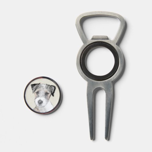 Russell Terrier Rough Painting _ Original Dog Art Divot Tool