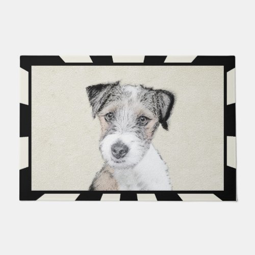 Russell Terrier Rough Painting _ Original Dog Art Doormat