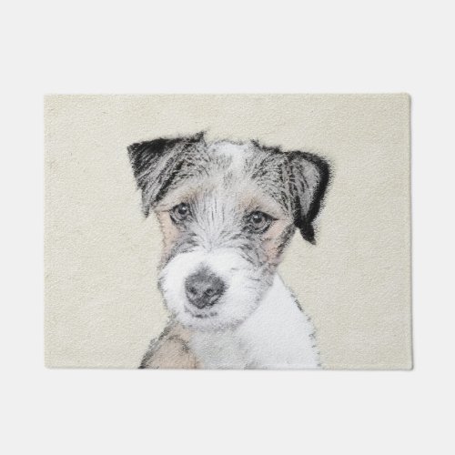 Russell Terrier Rough Painting _ Original Dog Art Doormat