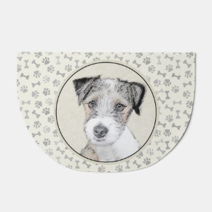 Russell Terrier Rough Painting - Original Dog Art Doormat