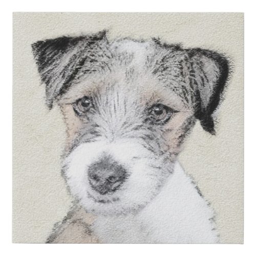 Russell Terrier Rough Painting _ Original Dog Art Faux Canvas Print