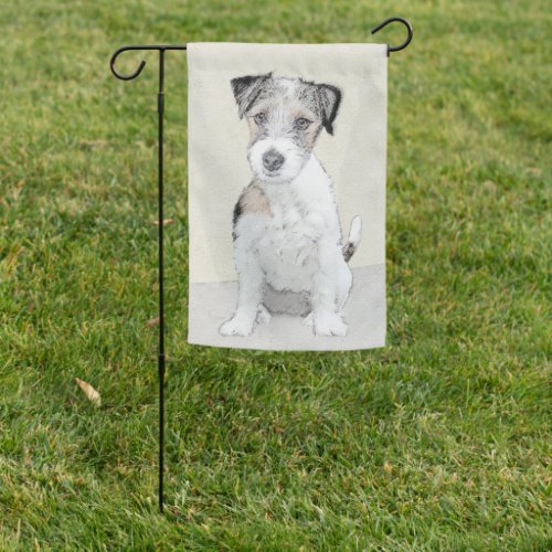 Russell Terrier Rough Painting _ Original Dog Art Garden Flag