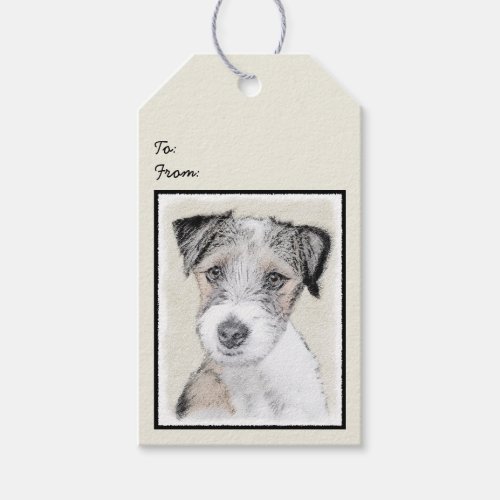 Russell Terrier Rough Painting _ Original Dog Art Gift Tags