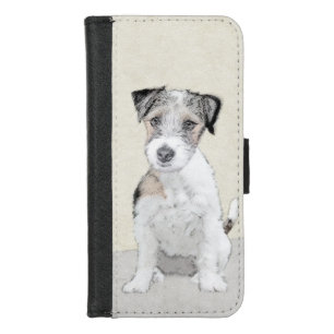 Russell Terrier Rough Painting - Original Dog Art iPhone 8/7 Wallet Case