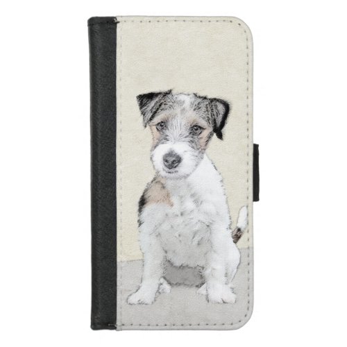 Russell Terrier Rough Painting _ Original Dog Art iPhone 87 Wallet Case