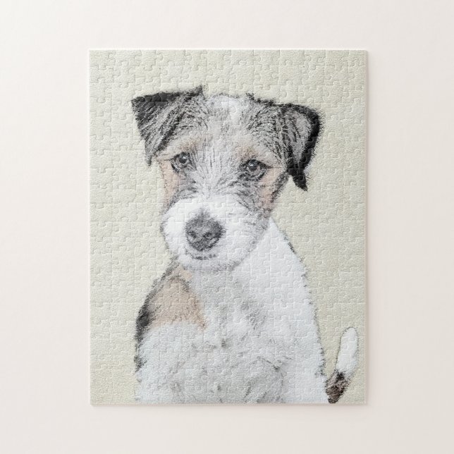 Russell Terrier Rough Painting - Original Dog Art Jigsaw Puzzle (Vertical)