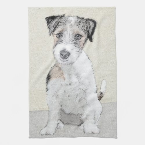 Russell Terrier Rough Painting _ Original Dog Art Kitchen Towel