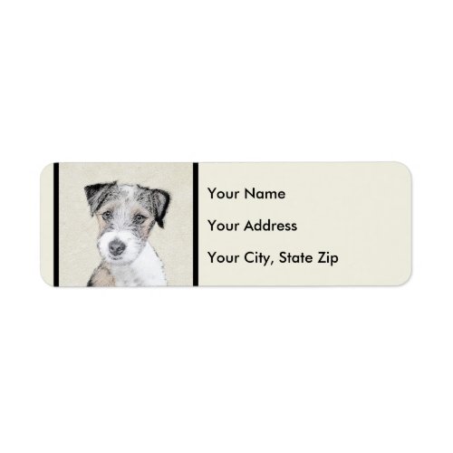 Russell Terrier Rough Painting _ Original Dog Art Label