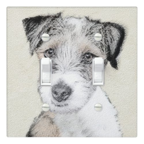 Russell Terrier Rough Painting _ Original Dog Art Light Switch Cover