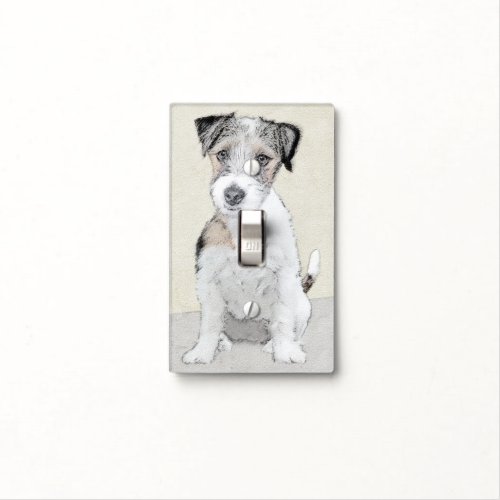 Russell Terrier Rough Painting _ Original Dog Art Light Switch Cover