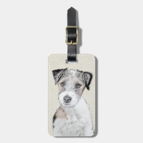 Russell Terrier Rough Painting _ Original Dog Art Luggage Tag