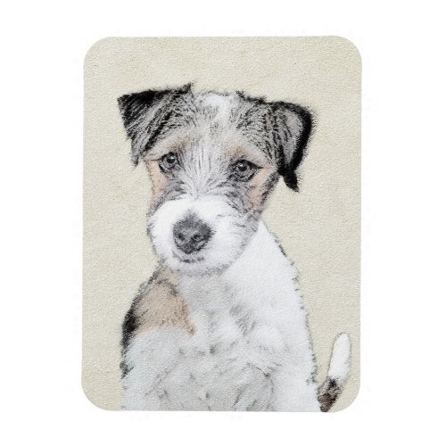 Russell Terrier Rough Painting _ Original Dog Art Magnet