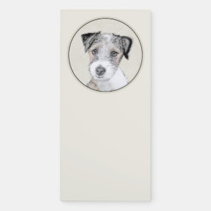 Russell Terrier Rough Painting - Original Dog Art Magnetic Notepad