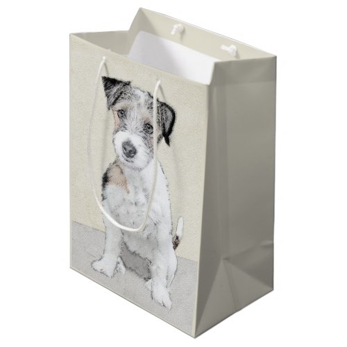 Russell Terrier Rough Painting _ Original Dog Art Medium Gift Bag