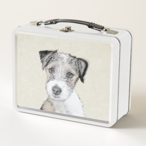 Russell Terrier Rough Painting _ Original Dog Art Metal Lunch Box