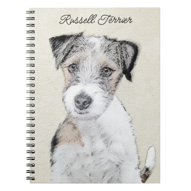 Russell Terrier Rough Painting - Original Dog Art Notebook (Front)