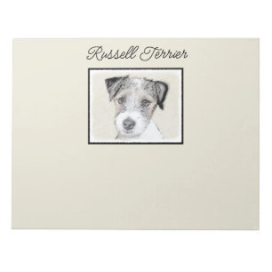Russell Terrier Rough Painting - Original Dog Art Notepad