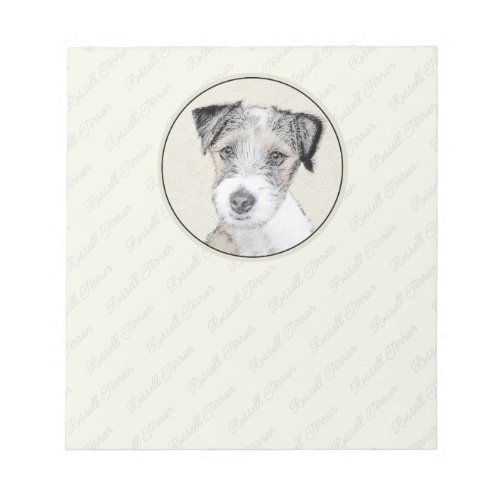 Russell Terrier Rough Painting _ Original Dog Art Notepad