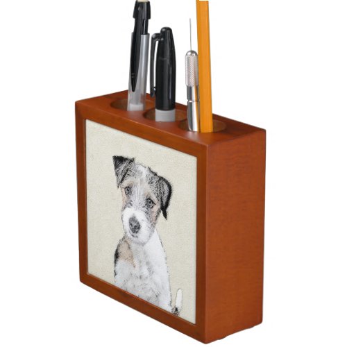 Russell Terrier Rough Painting _ Original Dog Art Pencil Holder