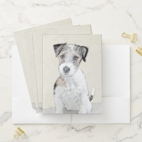 Russell Terrier Rough Painting _ Original Dog Art Pocket Folder