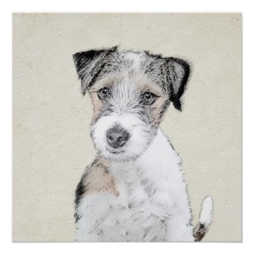 Russell Terrier Rough Painting _ Original Dog Art Poster