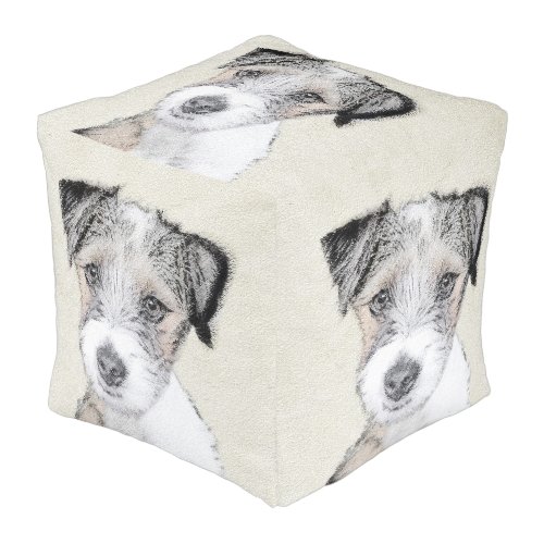 Russell Terrier Rough Painting _ Original Dog Art Pouf