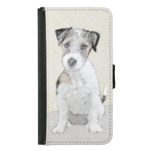 Russell Terrier Rough Painting - Original Dog Art Samsung Galaxy S5 Wallet Case