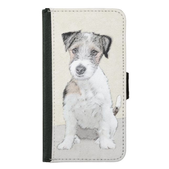 Russell Terrier Rough Painting - Original Dog Art Samsung Galaxy Wallet Case (Front)