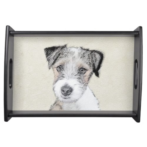 Russell Terrier Rough Painting _ Original Dog Art Serving Tray