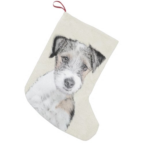 Russell Terrier Rough Painting _ Original Dog Art Small Christmas Stocking