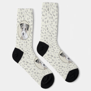Russell Terrier Rough Painting - Original Dog Art Socks