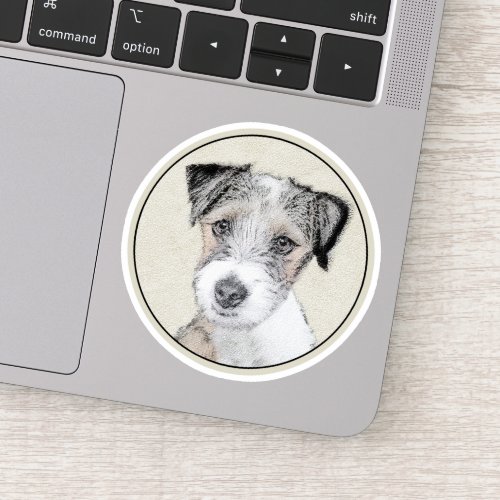 Russell Terrier Rough Painting _ Original Dog Art Sticker