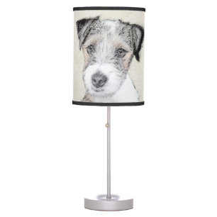 Russell Terrier Rough Painting - Original Dog Art Table Lamp