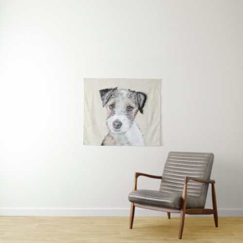 Russell Terrier Rough Painting _ Original Dog Art Tapestry