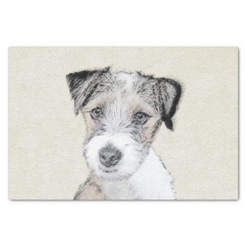 Russell Terrier Rough Painting _ Original Dog Art Tissue Paper