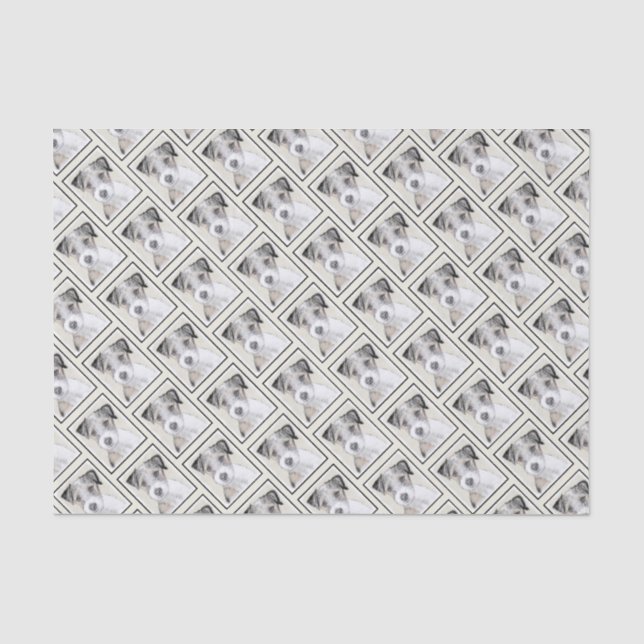 Russell Terrier Rough Painting - Original Dog Art Tissue Paper (Front)