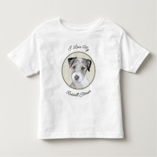 Russell Terrier Rough Painting _ Original Dog Art Toddler T_shirt
