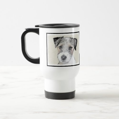 Russell Terrier Rough Painting _ Original Dog Art Travel Mug