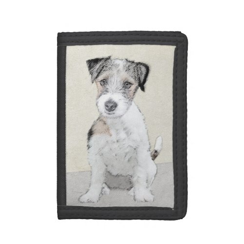 Russell Terrier Rough Painting _ Original Dog Art Trifold Wallet