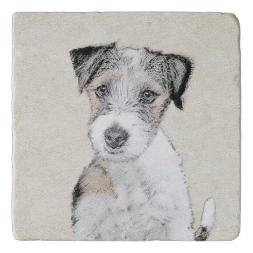 Russell Terrier Rough Painting _ Original Dog Art Trivet