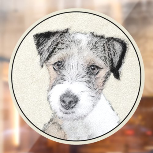 Russell Terrier Rough Painting _ Original Dog Art Window Cling