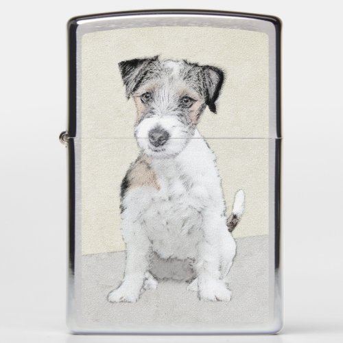 Russell Terrier Rough Painting _ Original Dog Art Zippo Lighter
