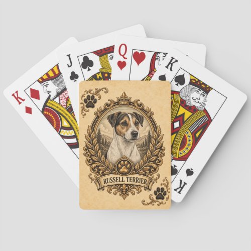Russell Terrier, Vintage Heritage Dog Poker Cards