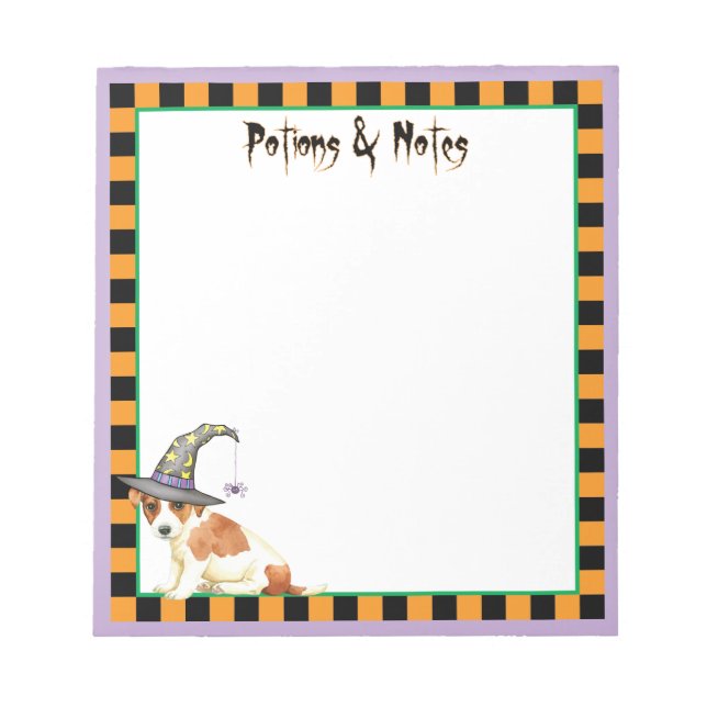 Russell Terrier Witch Notepad (Front)