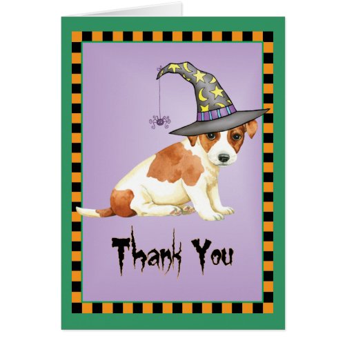 Russell Terrier Witch Thank You card